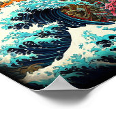 Große Nacht japanischer Drache Poster (Ecke)