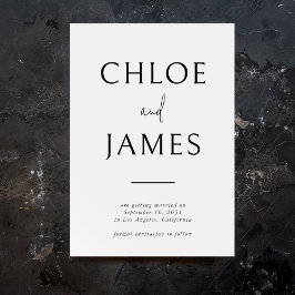 Große Namen Moderne Typografie Schwarz-weiß Hochze Save The Date