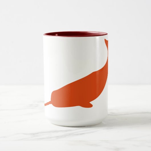 Große Narwhal-Silhouette Kaffee-Tasse Tasse (Zentrum)