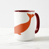 Große Narwhal-Silhouette Kaffee-Tasse Tasse (VorderseiteRechts)