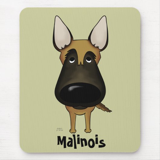 Große Nase Malinois Mousepad (Vorne)