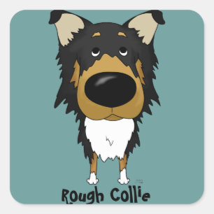 Große Nasen-rauer Collie Quadratischer Aufkleber