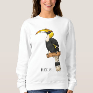 Große Nashornvogel Comic-Illustration Sweatshirt