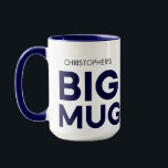 Große Navy-Tasse | Große Tasse | INDIVIDUELLE NAME<br><div class="desc">Mit unserer Jumbo-Tasse, die sich an Ihre Bedürfnisse und Wünsche angepasst hat, können Sie Ihren Kaffee oder Tee genießen. Der männlich-minimalistische Schriftart fügt eine Touch von Eleganz hinzu, die sich perfekt für den täglichen Gebrauch oder als nachdenkliches Geschenk eignet. Der Text "Christopher's BIG TASSE" kann mit jedem beliebigen Namen und...</div>