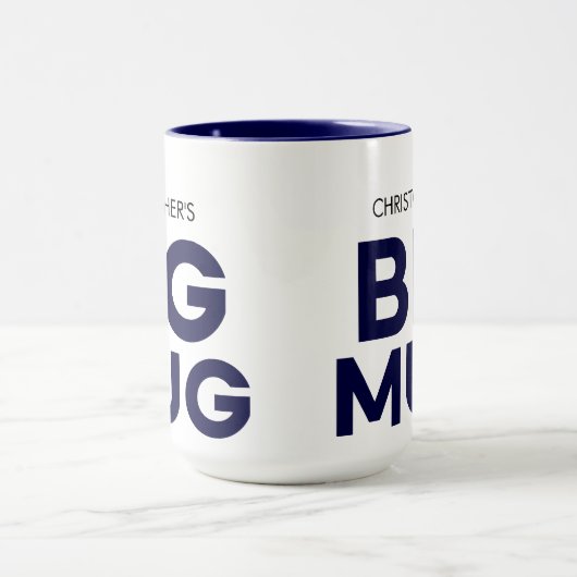 Große Navy-Tasse | Große Tasse | INDIVIDUELLE NAME (Zentrum)