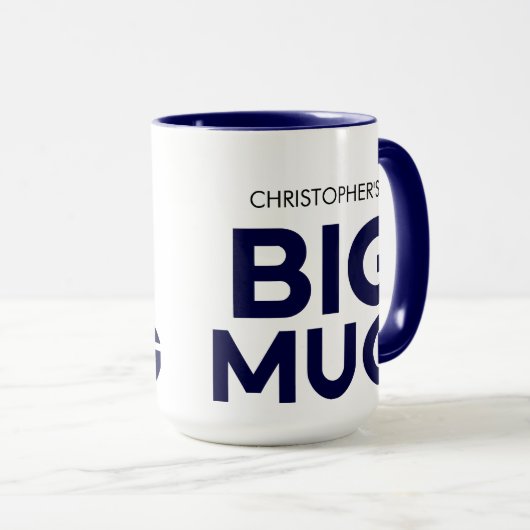 Große Navy-Tasse | Große Tasse | INDIVIDUELLE NAME (VorderseiteRechts)
