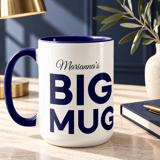 Große Navy-Tasse | Große Tasse | Script-Individuel