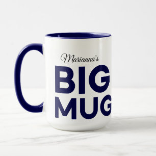 Große Navy-Tasse Große Tasse Script-Individuel