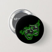 Große Neon Green Masks Mini-Taste Button (Vorne & Hinten)