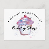 Große Neueröffnung Bäckerei Ankündigung für kleine Postkarte (Vorderseite)