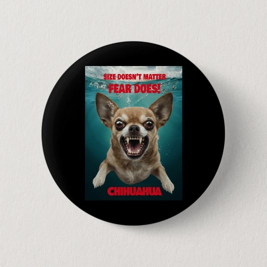 Größe nicht ...Angst tut! Aufkleber Button (Vorderseite)