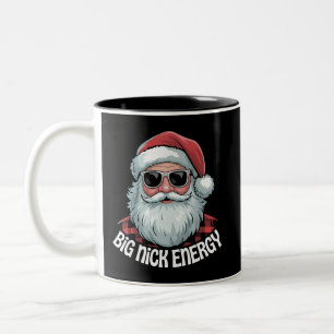 Große Nick Energie Lustige Santa Sonnenbrille Weih Zweifarbige Tasse