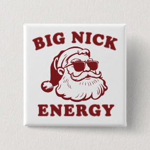 Große Nick Energie Lustiger Weihnachtsmann Weihnac Button