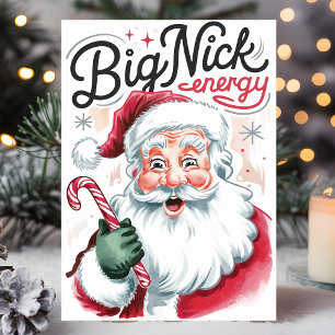 Große Nick Energie Lustiger Weihnachtsmann Weihnac Feiertagskarte