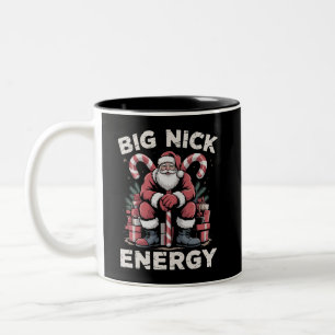 Große Nick Energie Lustiger Weihnachtsmann Weihnac Zweifarbige Tasse