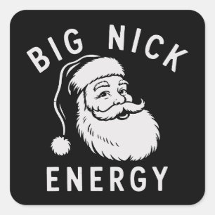 Große Nick Energie Lustiger Xmas Dicke Santa Claus Quadratischer Aufkleber