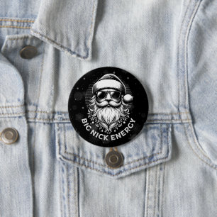 Große Nick Energie Santa Lustiges Weihnachten Xmas Button