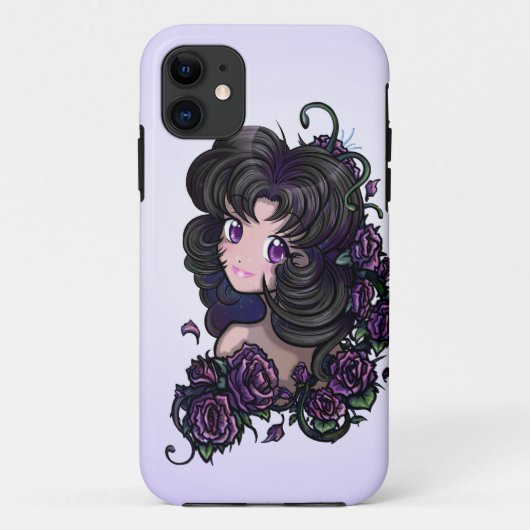 Große niedliche Anime-Augen und Blumen (iphone 5 Case-Mate iPhone Hülle (Rückseite)