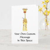 Große Niedliche Giraffe. Cartoon Animal. Karte (Gelbe Blume)