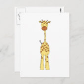 Große Niedliche Giraffe. Cartoon Animal. Postkarte (Vorne/Hinten)