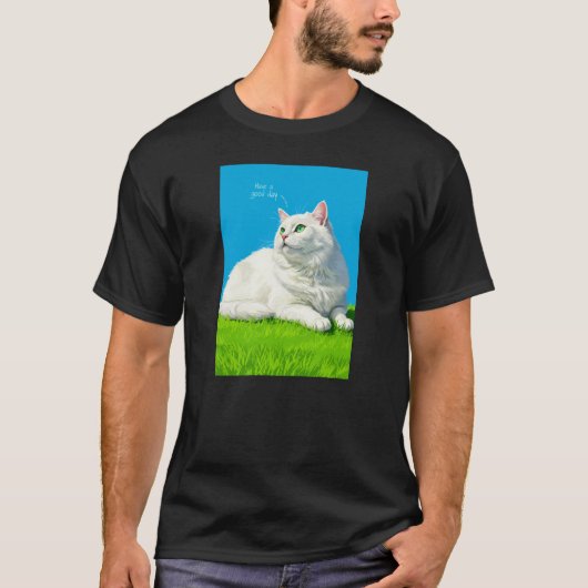 Große niedliche Katze T-Shirt (Vorderseite)