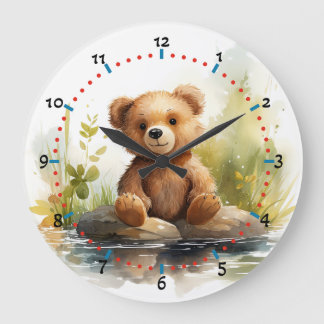 Große niedliche Teddy Bären-Wand-Uhr kuschelig Wanduhr