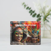 💚 💜 💛 Große Offenbarung: Mardi Gras Magic Postkarte (Stehend Vorderseite)