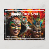 💚 💜 💛 Große Offenbarung: Mardi Gras Magic Postkarte (Vorderseite)