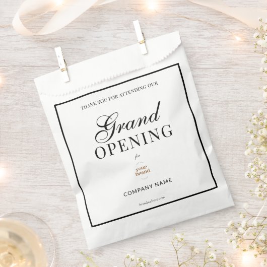 Große Öffnung für Black Frame Script-Firmenlogos Geschenktütchen (Ausgeschnitten)