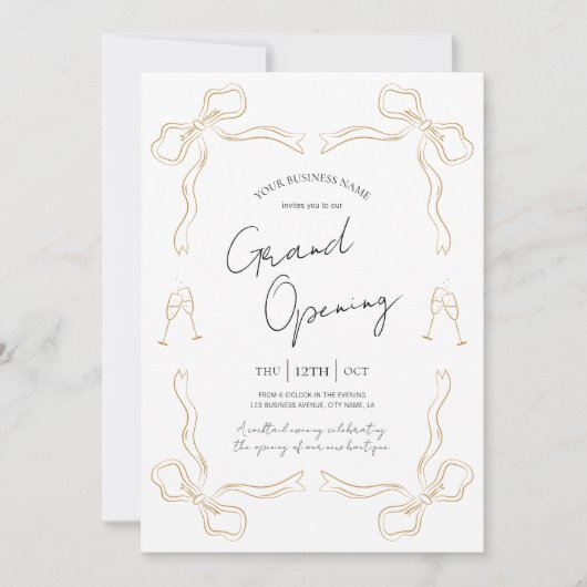 Große Öffnung Hand gezeichnet einzigartig Moderne Einladung (Vorderseite)