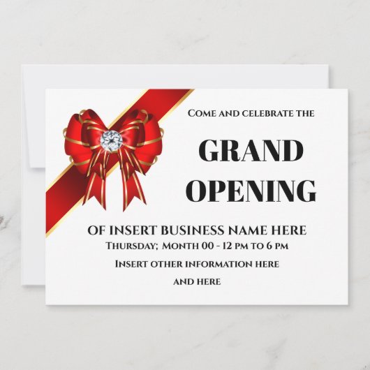 Große Öffnung roten Bugband VIP Gäste Save The Date (Vorderseite)