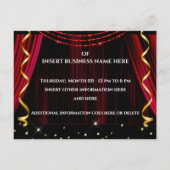 Große Öffnung roten Vorhang VIP roter Teppich Ankündigungspostkarte (Rückseite)