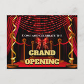 Große Öffnung roten Vorhang VIP roter Teppich Ankündigungspostkarte (Vorderseite)