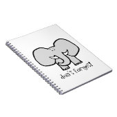 Große Ohren der Elefant vergessen nicht Notizbuch Notizblock (Rechte Seite)