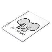 Große Ohren der Elefant vergessen nicht Notizbuch Notizblock (Linke Seite)