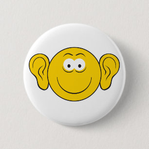 Große Ohren Gesicht Button