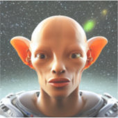 Große Ohren Menschen wie Alien Aufkleber (Vorderseite)