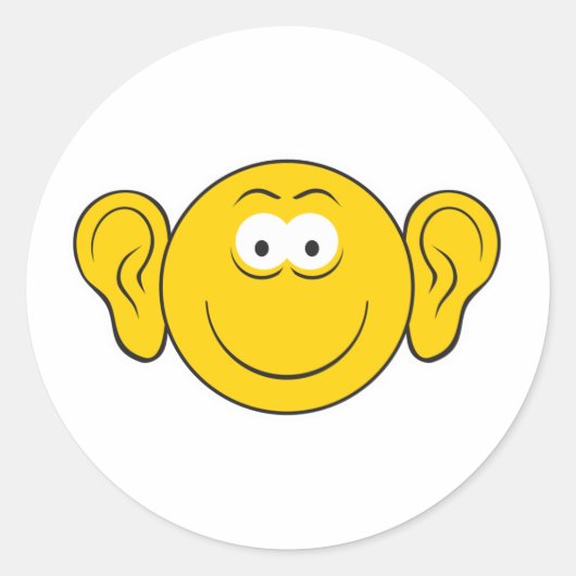 Große Ohrsicht Runder Aufkleber (Vorderseite)
