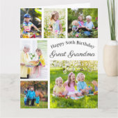 Große Oma 6 FotoCollage jedes Alters großen Geburt Karte (Vorderseite)