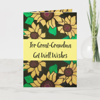 Große Oma bekommt gute Wünsche Gelbe Sonnenblumen Karte