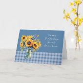 Große Oma Birthday Sonnenblumen in Mason Jar Karte (Gelbe Blume)