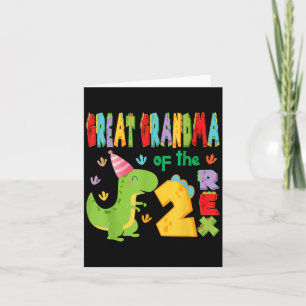 Große Oma der beiden Rex 2. Geburtstag Junge Dino Karte