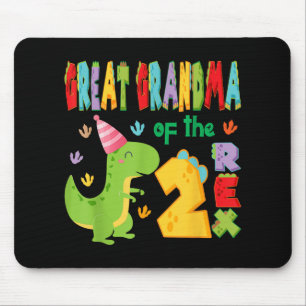 Große Oma der beiden Rex 2. Geburtstag Junge Dino Mousepad