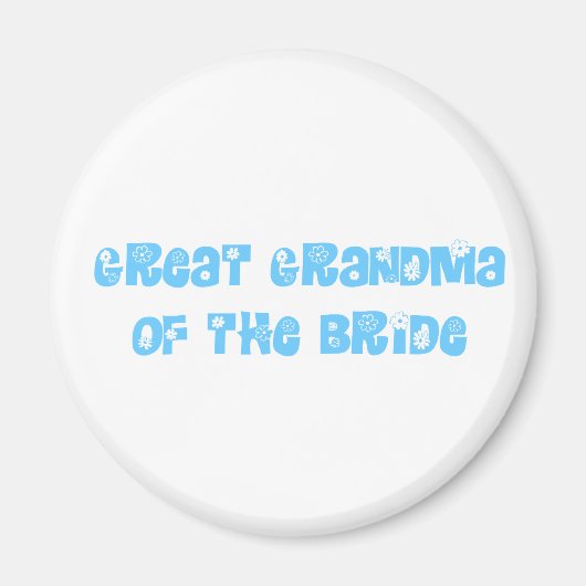 Große Oma der Braut Magnet (Vorne)