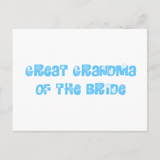 Große Oma der Braut Postkarte (Vorderseite)