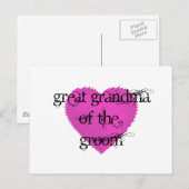 Große Oma des Grooms Postkarte (Vorne/Hinten)