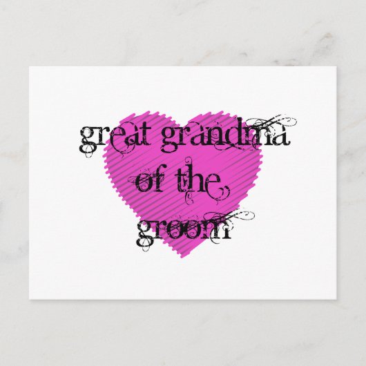 Große Oma des Grooms Postkarte (Vorderseite)