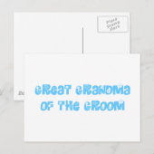 Große Oma des Grooms Postkarte (Vorne/Hinten)