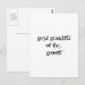 Große Oma des Grooms Postkarte (Vorne/Hinten)