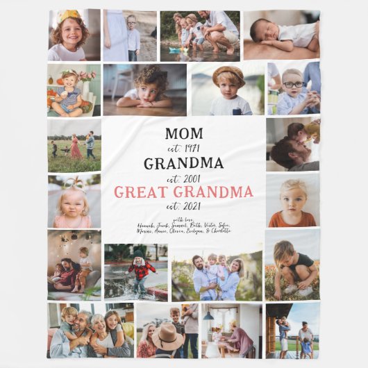 Große Oma etabliert | 20 Fotos Fleecedecke (Vorderseite)